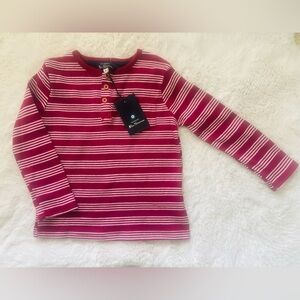NWT Ben Sherman Red and White Long Sleeve Tee Size 4T